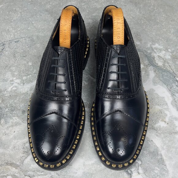 Gucci Derby Stars Trim Studded Lace Up BLack Leather 9.5 G or 10 US or 43.5 EUR - Picture 5 of 13